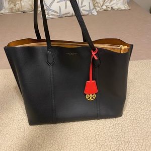 Tory Burch black tote shoulder bag.